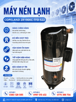 Máy nén lạnh Copeland ZR190KC-TFD-522 – Scroll 15.8HP, gas R22, 3 pha