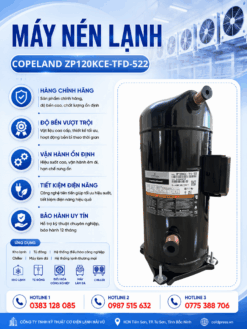 Máy nén lạnh Copeland ZP120KCE-TFD-522 – Scroll 10HP, gas R22, 3 pha