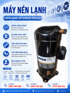 Máy nén lạnh Copeland ZP137KCE-TFD-522 – Scroll 11.4HP, gas R22, 3 pha
