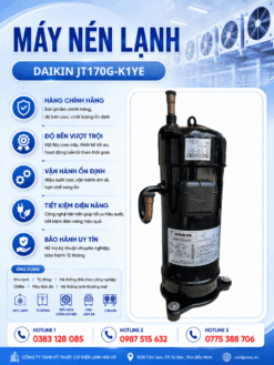 Máy nén lạnh Daikin JT170G-K1YE – Scroll 5.5HP, gas R22, 3 pha