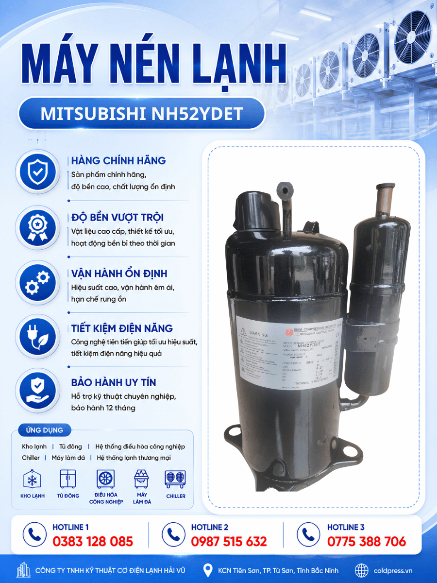 Máy nén lạnh MITSUBISHI NH52YDET Máy nén lạnh MITSUBISHI NH52YDET