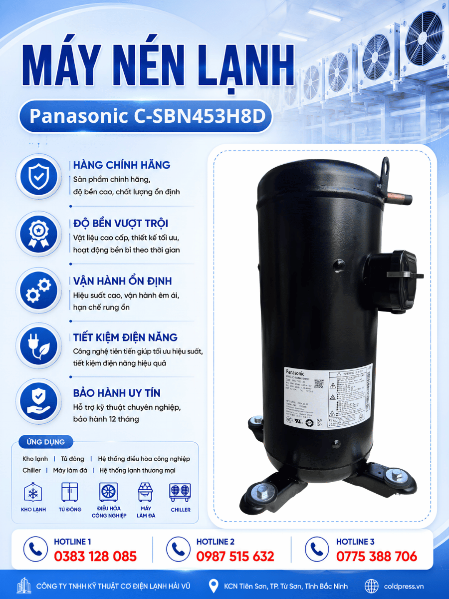 Máy nén lạnh Panasonic C-SBN453H8D Máy nén lạnh Panasonic C-SBN453H8D