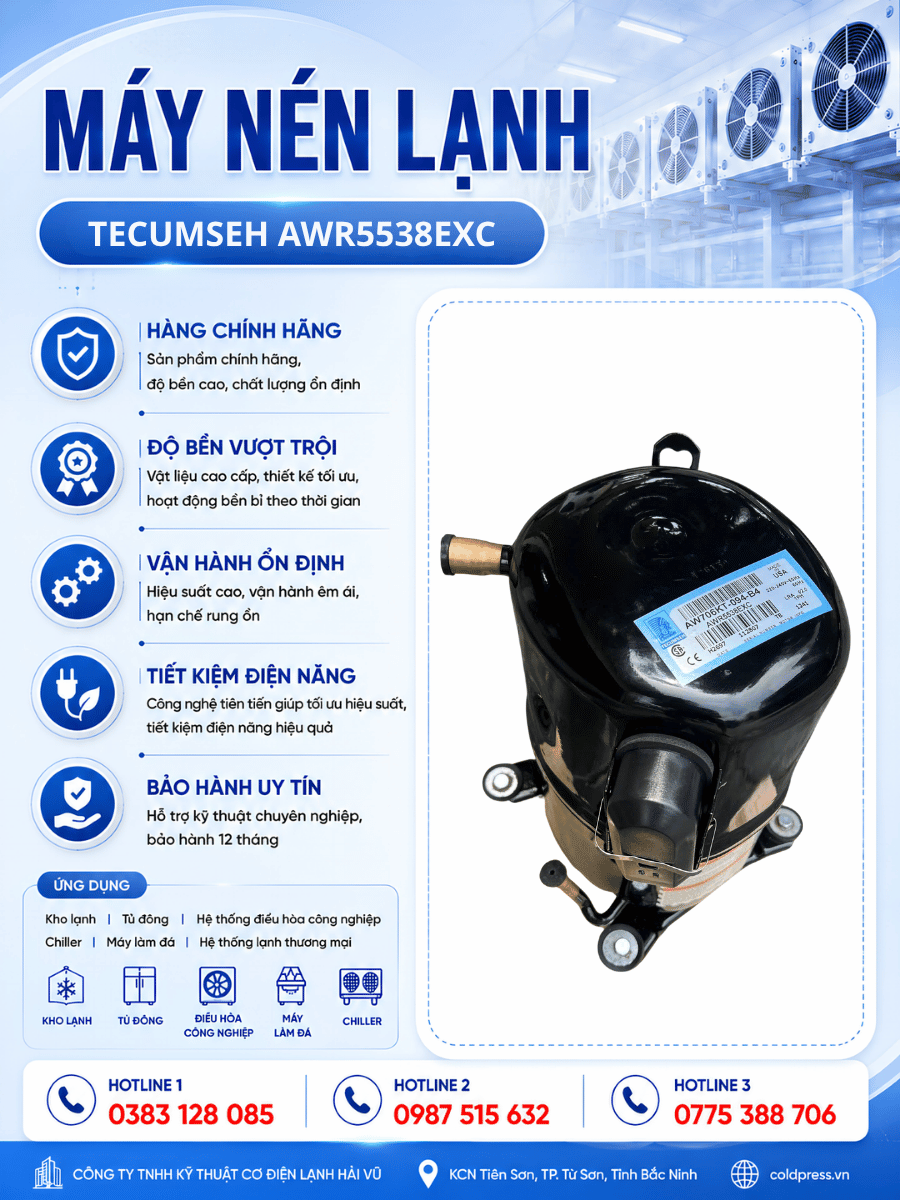 Máy nén lạnh Tecumseh awr5538exc Máy nén lạnh Tecumseh awr5538exc