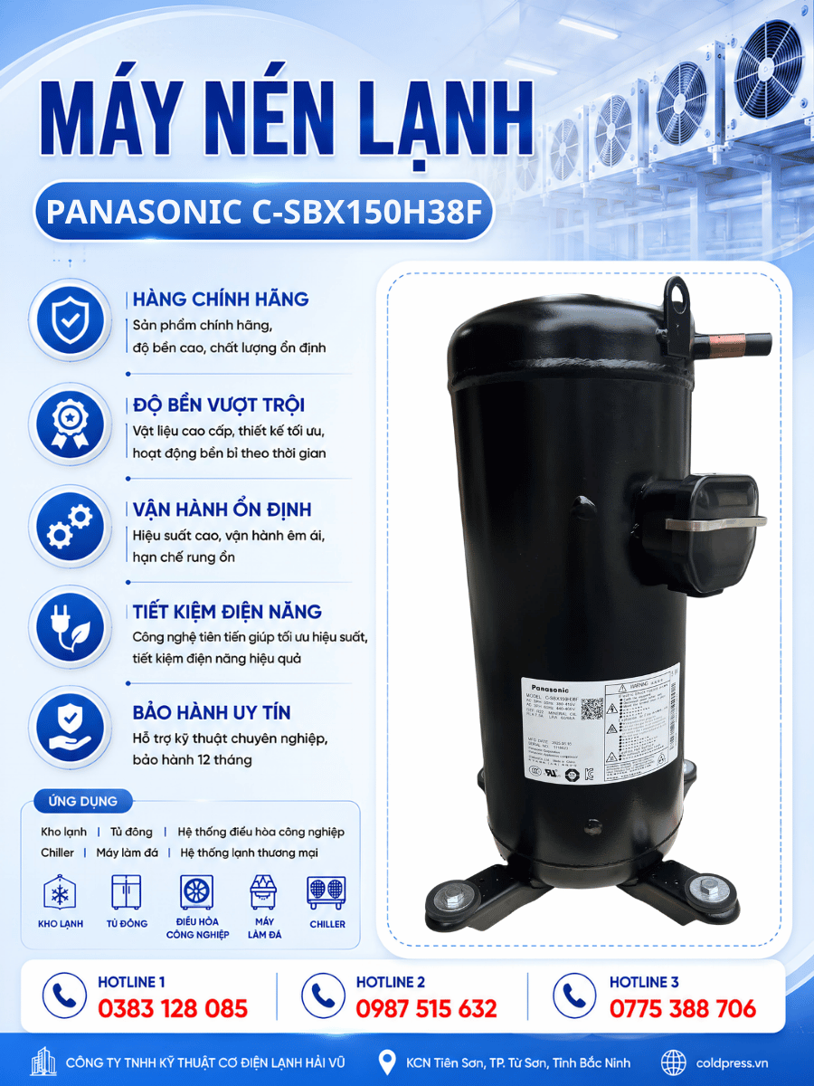 Máy nén lạnh panasonic C-SBX150H38F Máy nén lạnh panasonic C-SBX150H38F